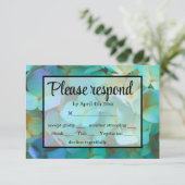 Elegante Blauwgroen blauw roze hortensia bloemen R RSVP Kaartje (Staand voorkant)