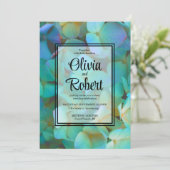 Elegante Blauwgroen blauw roze hortensia's bloemen Kaart (Staand voorkant)