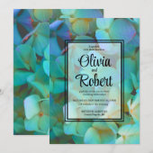 Elegante Blauwgroen blauw roze hortensia's bloemen Kaart (Voorkant / Achterkant)