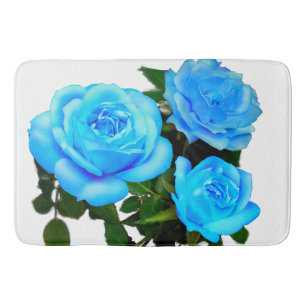 Elegante blauwgroen blauw rozen blauw bloemen blau badmat