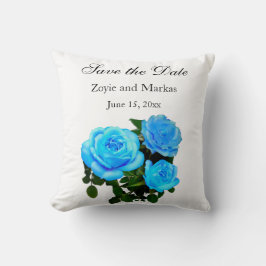 Elegante blauwgroen blauw rozen blauw bloemen blau kussen