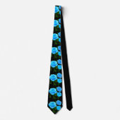 Elegante blauwgroen blauw rozen blauw bloemen blau stropdas (Voorkant)