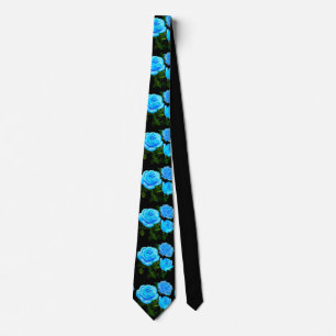 Elegante blauwgroen blauw rozen blauw bloemen blau stropdas