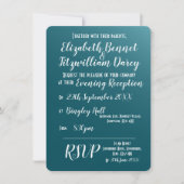 Elegante Blauwgroen Blauwe Avonduitnodiging Kaart (Voorkant)