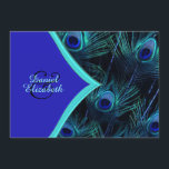 Elegante Blauwgroen Blauwe en Royal Blue Pauw brui Kaart<br><div class="desc">Elegante blauwgroen blauw en koningsblauw pauw huwelijksuitnodigingen. U kunt deze prachtige koningsblauwe pauw huwelijksuitnodiging gemakkelijk aanpassen met uw keuze van lettertype stijl en lettertype kleur.</div>