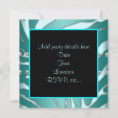 Elegante Blauwgroen Blauwe Zebra Vrouwen 40ste Ver Kaart (Achterkant)