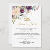 Elegante Blauwgroen bloemenbruiloft uitnodiging (Voorkant)