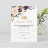 Elegante Blauwgroen bloemenbruiloft uitnodiging (Staand voorkant)