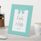 Elegante Blauwgroen Blue Bow Vrijgezellenfeest Kaa Reclamebord Met Voetstuk (Insitu)