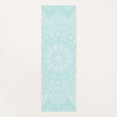 Elegante Blauwgroen Blue Mandala Monogram Yoga Mat (Voorkant)