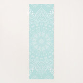 Elegante Blauwgroen Blue Mandala Monogram Yoga Mat (Achterkant)