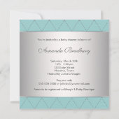 Elegante Blauwgroen Blue Silver Boy Shower Kaart (Achterkant)