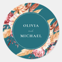 Elegante Blauwgroen Boho Chic Floral Wedding