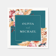 Elegante Blauwgroen Boho Chic Floral Wedding