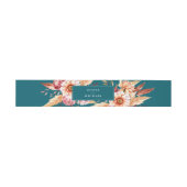 Elegante Blauwgroen Boho Chic Floral Wedding Uitnodigingen Wikkel (Vlak)