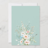 Elegante Blauwgroen Boho Chic Wildflower Floral We Kaart (Achterkant)