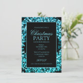 Elegante Blauwgroen Corporate Christmas Lights Par Kaart (Staand voorkant)