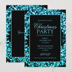 Elegante Blauwgroen Corporate Christmas Lights Par Kaart