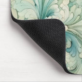 Elegante  Blauwgroen Cream Swirl Muismat (Hoek)