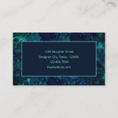 Elegante Blauwgroen Dark Navy Blue Unieke Waterver Visitekaartje (Achterkant)