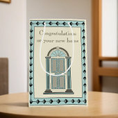 Elegante Blauwgroen deur Housewarming Medium Cadeauzakje
