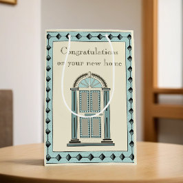 Elegante Blauwgroen deur Housewarming Medium Cadeauzakje