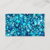 Elegante Blauwgroen edelsteen kristallen huis scho Visitekaartje (Achterkant)