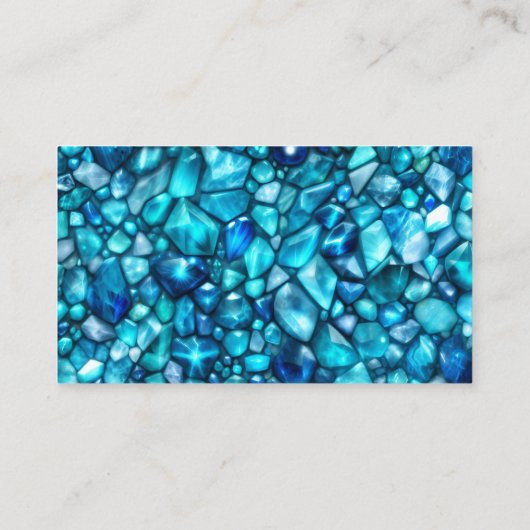Elegante Blauwgroen edelsteen kristallen huis scho Visitekaartje (Achterkant)