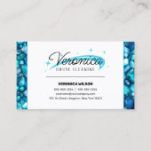 Elegante Blauwgroen edelsteen kristallen huis scho Visitekaartje (Voorkant)