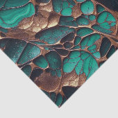 Elegante Blauwgroen en gouden Abstracte biologisch Tissuepapier (Detail)