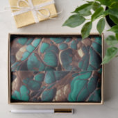 Elegante Blauwgroen en gouden Abstracte biologisch Tissuepapier (Geschenk)