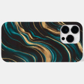 Elegante Blauwgroen en gouden Abstracte stroom Case-Mate iPhone Case (Achterkant (horizontaal))
