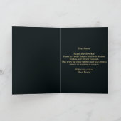 Elegante Blauwgroen en gouden metallic 30e verjaar Kaart (Binnen)