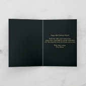 Elegante Blauwgroen en gouden metallic 40e verjaar Kaart (Binnen)