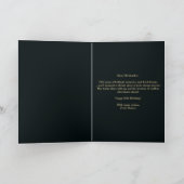 Elegante Blauwgroen en gouden metallic 50e verjaar Kaart (Binnen)