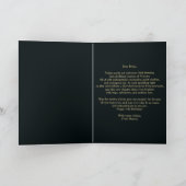 Elegante Blauwgroen en gouden metallic 70e verjaar Kaart (Binnen)