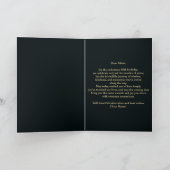 Elegante Blauwgroen en gouden metallic 90e verjaar Kaart (Binnen)