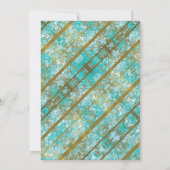 Elegante Blauwgroen en gouden verjaardagsuitnodigi Kaart (Achterkant)