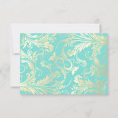 Elegante Blauwgroen en gouden zilveren foto Save t Save The Date (Achterkant)