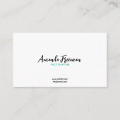 Elegante Blauwgroen en witte gezicht schilder Visitekaartje (Achterkant)