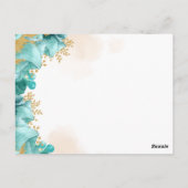 Elegante Blauwgroen Floral RSVP-kaart Briefkaart (Achterkant)