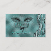Elegante Blauwgroen Folie golvende agaat make-up a Visitekaartje (Voorkant)