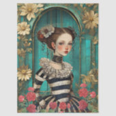 Elegante Blauwgroen Gotische Meisje Craft Tissue P Tissuepapier (Voorkant)