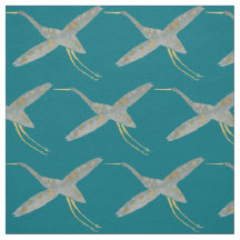 Elegante Blauwgroen & grijze waterverf Kraanvogels