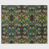 Elegante Blauwgroen Groen Blauw Turquoise Pauw vee Cadeaupapier (Vlak)