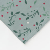 Elegante Blauwgroen groene en rode kerst Holly Bla Fleece Deken