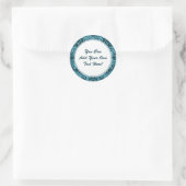 Elegante Blauwgroen Groene Gotische Grunge Damask Ronde Sticker (Tas)