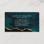 Elegante Blauwgroen groene marmeren agaat geode Klantenkaartje (Achterkant)