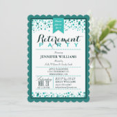 Elegante Blauwgroen groene pensioenpartij Kaart (Staand voorkant)