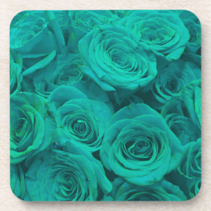 Elegante blauwgroen groene rozen onderzetter